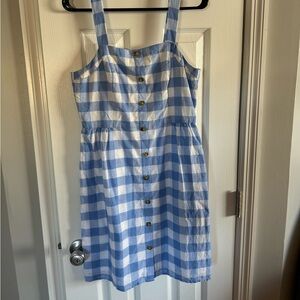 Jcrew blue gingham dress